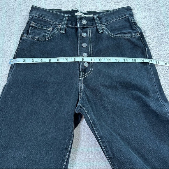 Levis Ribcage Ankle Straight Faded Black Jeans Contrast Stitch Size W26/L27 - Picture 9 of 11
